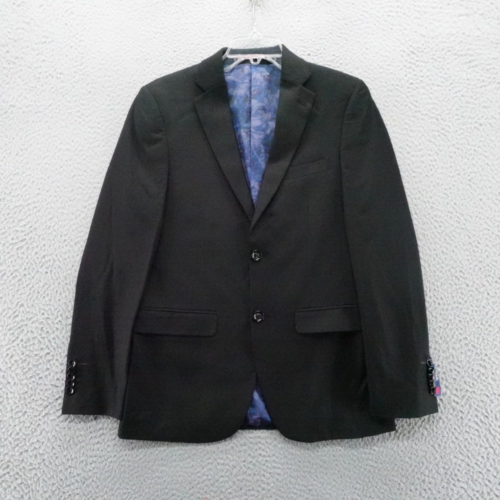 Soul of London Mens Slim Fit 2 Button Blazer Black 34R 7 Inch Drop Jacket NEW